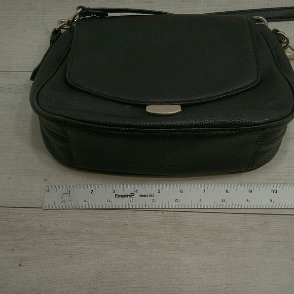 Kate Spade Alecia Mulberry Street Black Pebbled Leather Old Money Crossbody Bag - Picture 9 of 12